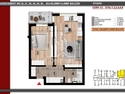 Metrou Berceni Biruintei 2 camere tip studio.