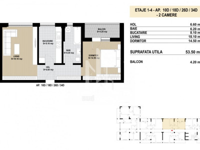 Grand Arena -apartament decomandat-etaj intermediar