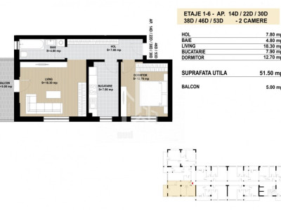 Apartament 2 camere decomandat Grand Arena Dealul Cucului.
