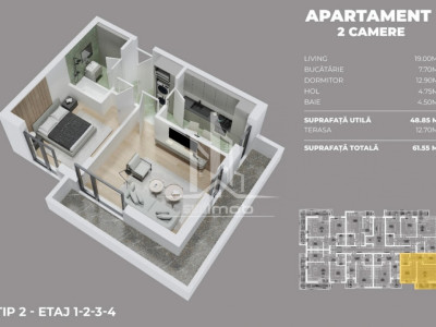 Drumul Fermei-Noul Campus Scolar-apartament decomandat