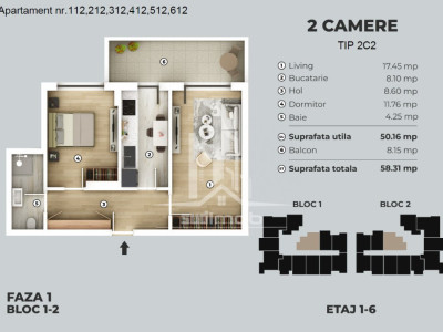 Metrou Berceni-apartament decomandat-3 minute pasarela
