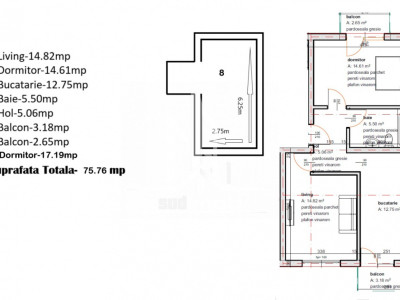 Popesti Leordeni-3 camere tip duplex